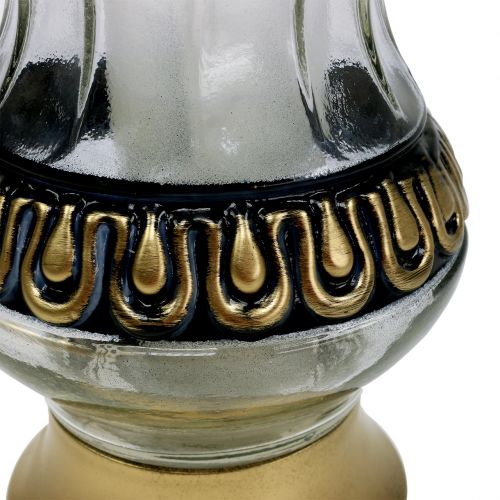 Product Grave light glass with pattern silver, gold Ø11cm H26cm 2pcs