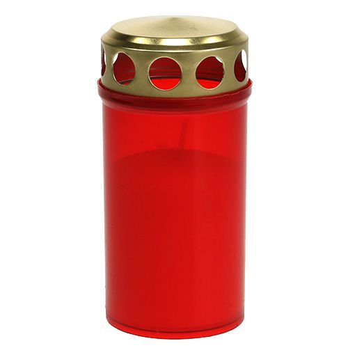 Floristik24 Grave candle cylindrical red Ø6cm H12cm 12pcs