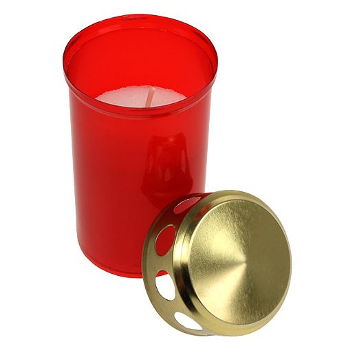 Product Grave candle cylindrical red Ø6cm H12cm 12 pieces
