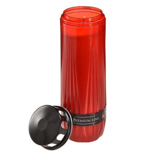 Floristik24 Grave candle Aura cemetery candle red black 7 days H24cm