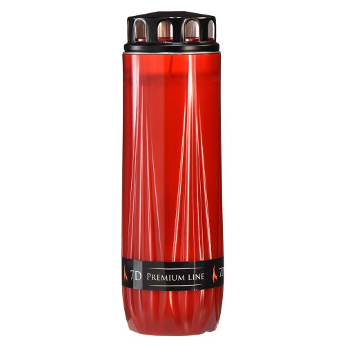 Floristik24 Grave candle Aura cemetery candle red black 7 days H24cm
