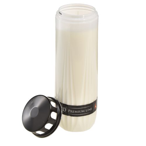 Floristik24 Grave candle white lid black burning time 7 days H24cm
