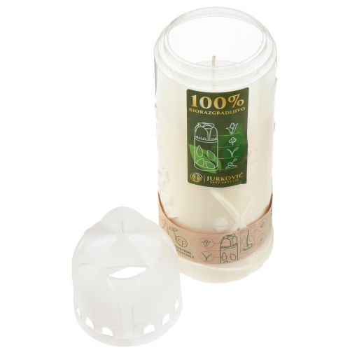 Product Grave candle white weekly burner biodegradable H24cm