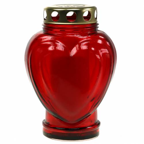 Floristik24 Grave light heart red 11.5 cm x 8.5 cm H17.5 cm 4 pieces