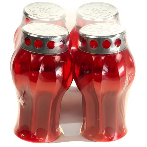 Product Grave candles red mourning lights memorial lights Ø10cm H18cm 4 pcs