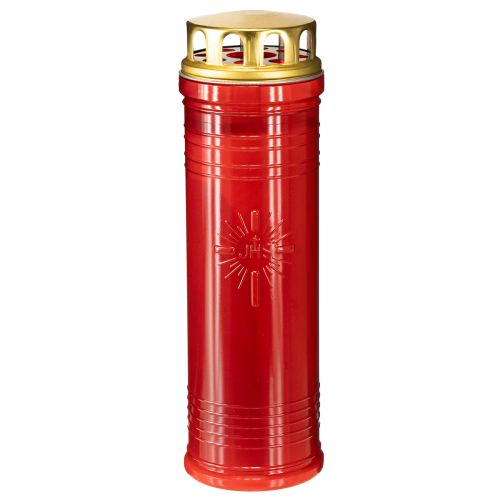 Floristik24 Grave lights red Ø7.5cm H24.5cm 1 piece