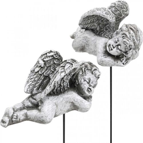 Grave decoration decorative plug angel grave angel on stick 6cm 4 pcs