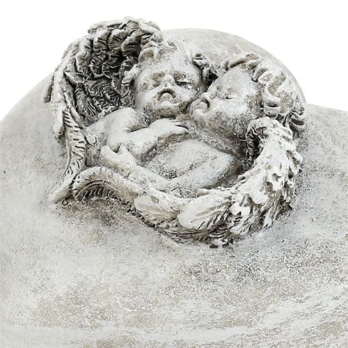 Floristik24 Grave decoration hearts with angel 9cm 3 pcs