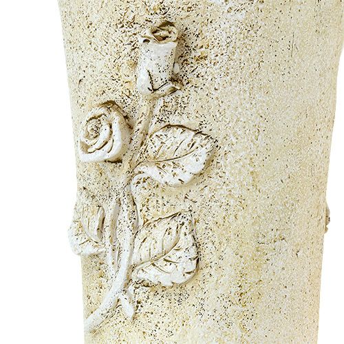 Floristik24 Grave vase cream with rose motif L35cm 1p