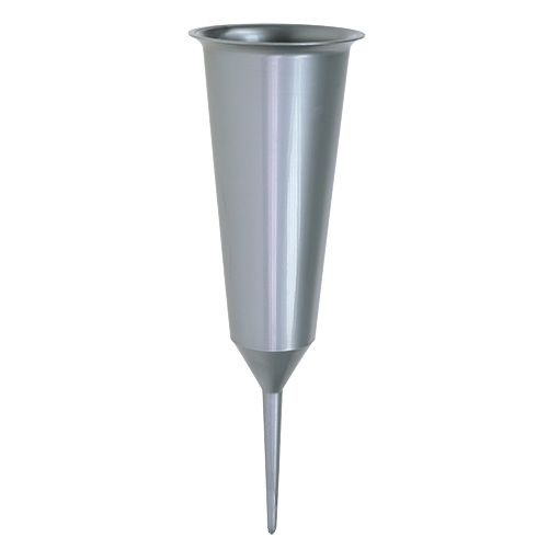 Floristik24 Grave vase silver 33cm