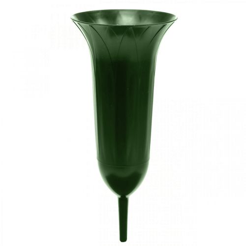 Floristik24 Grave vase 42cm dark green vase grave decoration mourning floristry 5pcs