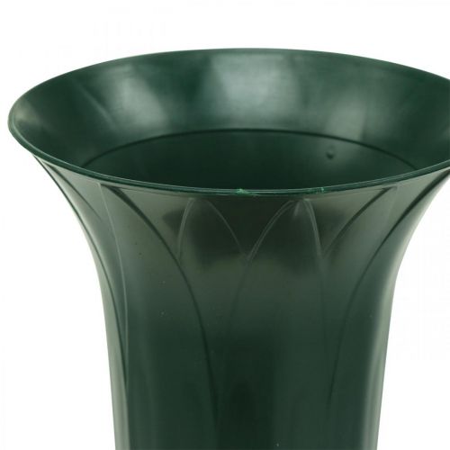 Product Grave Vases Plastic Grave Decoration Dark Green H31cm 5pcs