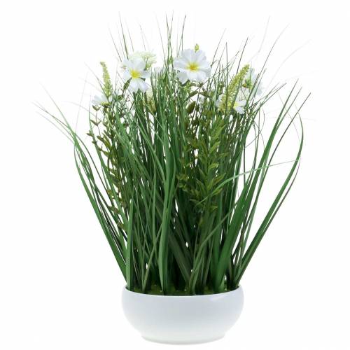 Product Decorative grass with Cosmea flowers in a bowl H45cm