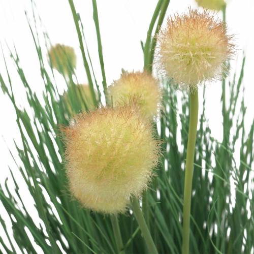 Product Grass with flowers in the pot artificial yellow 70cm