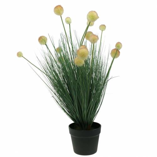 Floristik24 Grass with flowers in the pot artificial yellow 70cm