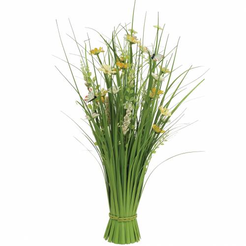 Floristik24 Grass bunch with flowers and butterflies white/yellow 70cm