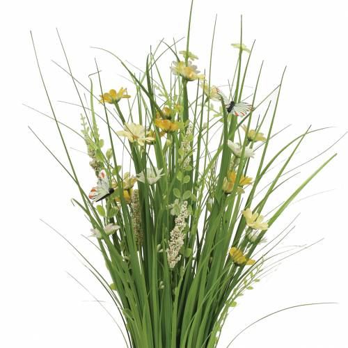 Floristik24 Grass bunch with flowers and butterflies white/yellow 70cm