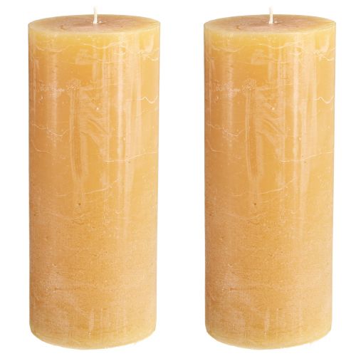 Product Large candles in honey pillar candles 85mmx200mm 2 pcs
