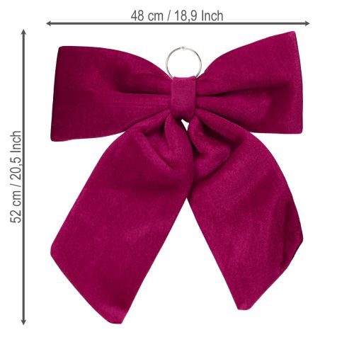 Product Large Velvet Christmas Bow Outdoor Red 48×52cm