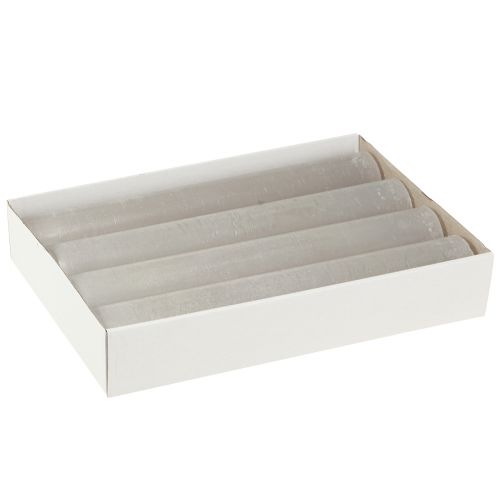 Product Large taper candles light grey solid coloured 50x300mm 4 pcs