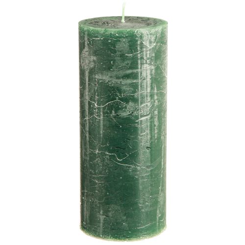 Product Large pillar candles green dark green 85x200mm 2 pcs