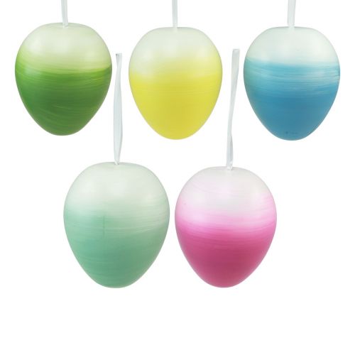 Floristik24 Large Easter eggs hanging plastic eggs pastel colors 15cm 5pcs