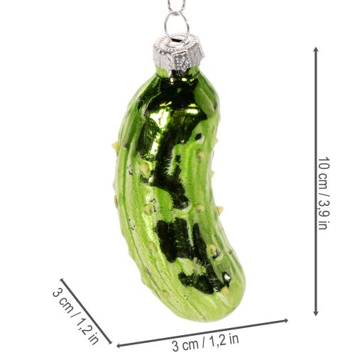 Glass Christmas Pickle Ornament Set – 7cm, Green, Pack of 4 | Floristik24.co.uk
