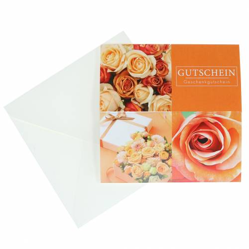 Floristik24 Gift Card Rose Orange + Cover 1p