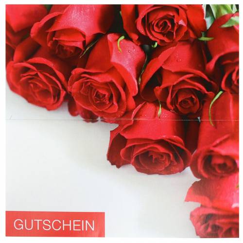 Product Coupon card red roses + envelope 1p