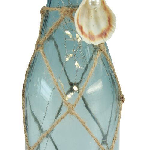 Floristik24 Glass bottle light blue micro LED fairy lights maritime H28cm 2pcs