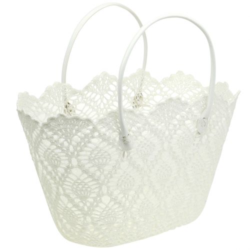 Floristik24 Crochet bag white 48cm x 30cm x 27cm