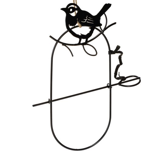 Floristik24 Hanging decoration metal decoration birds black feeding station 18×22.5cm 3 pieces