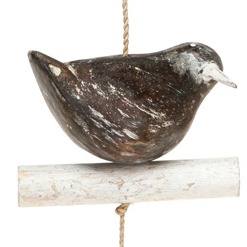 Hanging decoration summer wooden bird decoration brown natural white 118cm