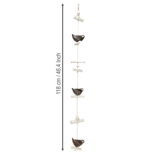 Product Hanging decoration summer wooden bird decoration brown natural white 118cm