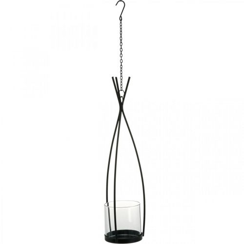 Product Lantern to hang hanging decoration balcony black Ø8cm H40cm