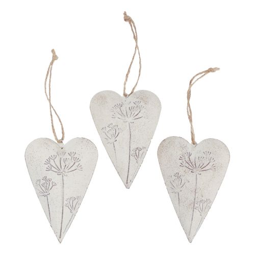 Floristik24 Hanging decoration decorative hearts vintage decoration metal 11x7.5cm 3pcs