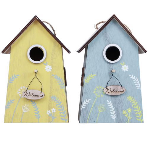 Floristik24 Hanging decoration spring decoration birdhouse decoration wood 19.5cm 2pcs