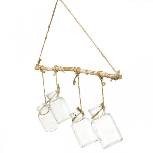 Product Hanging decoration wooden window, hanging vases glass L48cm H53cm