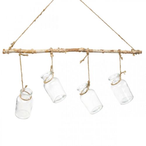 Product Hanging decoration wooden window, hanging vases glass L48cm H53cm