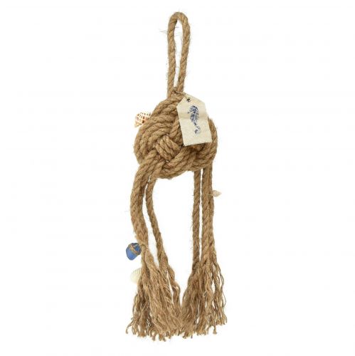 Hanging decoration maritime rope knot decoration with shells Ø9cm 45cm
