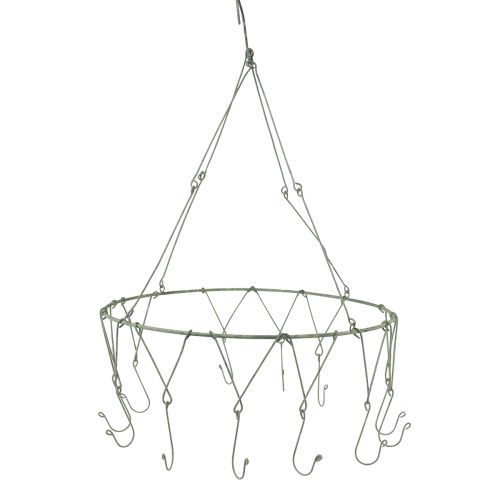 Floristik24 Hanging decoration metal decorative ring with 12 hooks grey Ø38cm H14cm