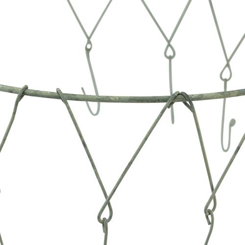 Floristik24 Hanging decoration metal decorative ring with 12 hooks grey Ø38cm H14cm