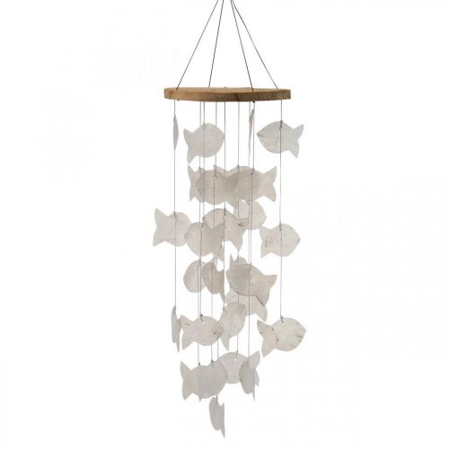 Hanging decoration shells Capiz wind chime garden Ø12cm L49cm