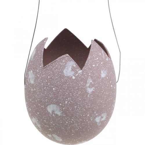 Product Easter egg to hang purple, pink, yellow egg plastic H6.5cm 6pcs