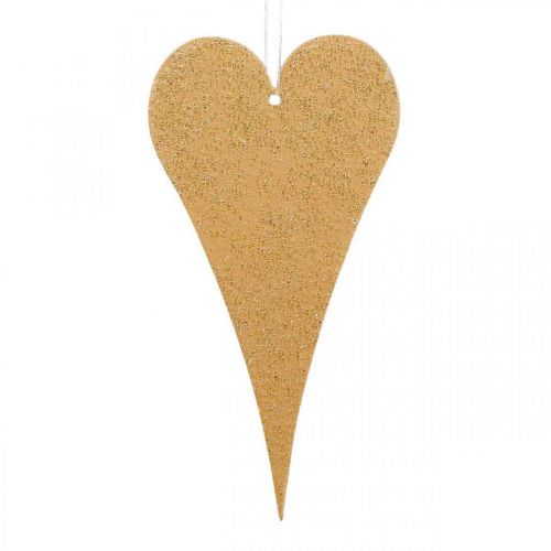 Product Hanging decoration window metal hearts, decorative hearts to hang up beige/yellow/orange H10cm 6pcs