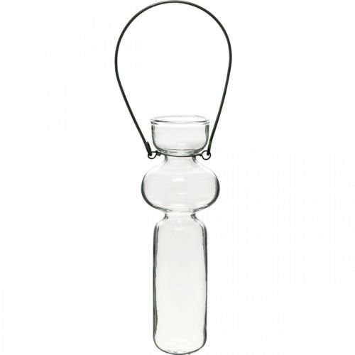 Floristik24 Mini glass vases for hanging glass decoration with wire hanger H14cm 4pcs