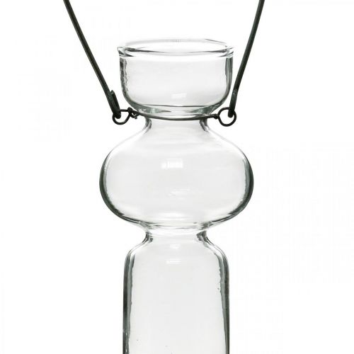 Floristik24 Mini glass vases for hanging glass decoration with wire hanger H14cm 4pcs