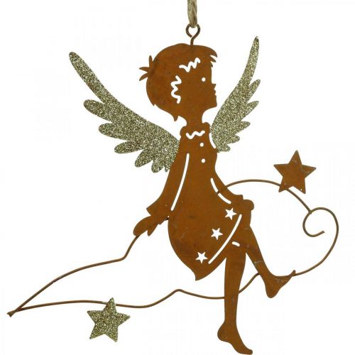 Product Deco hanger Christmas angel decoration metal rust 15cm 6pcs