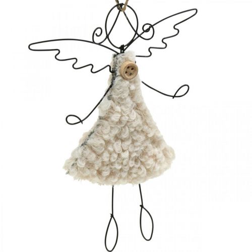 Floristik24 Angel pendant Christmas angel black, cream 13.5cm 4pcs