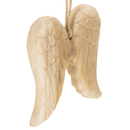 Wooden Angel Wings Hanging Ornament 12cm Natural Decoration buy online | Floristik24.co.uk